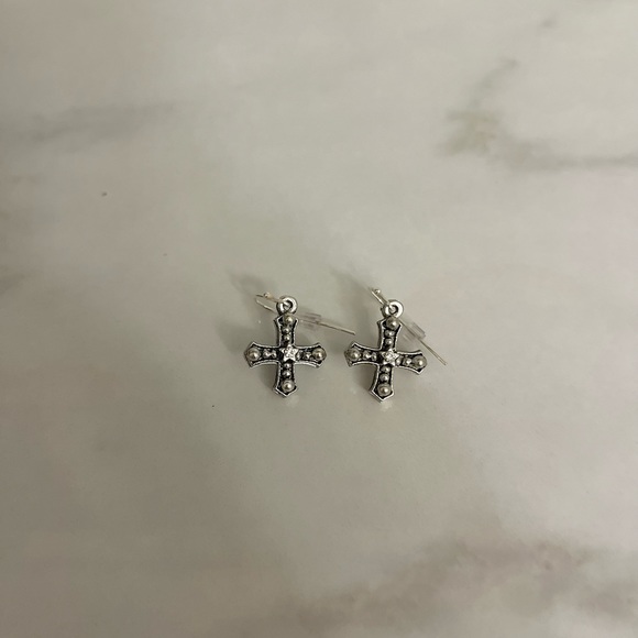 COPY - Virgin Saints & Angels Silver Cross Earrings - Picture 3 of 4